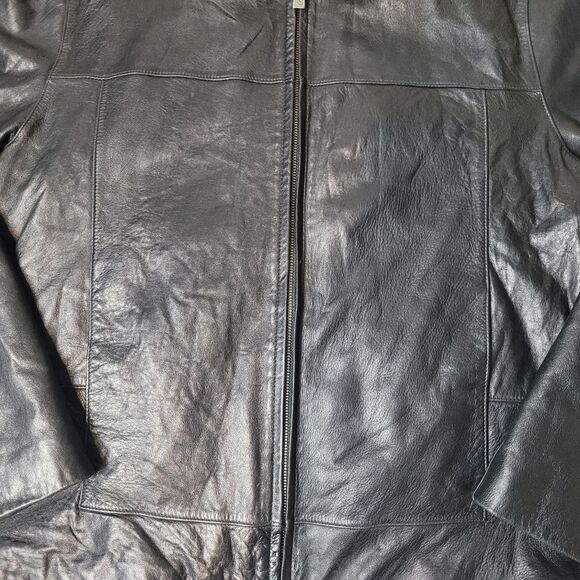 Vtg Wilson Leather Mens Size L Thinsulate lined biker Bomber Jacket Y2K - Picture 4 of 12